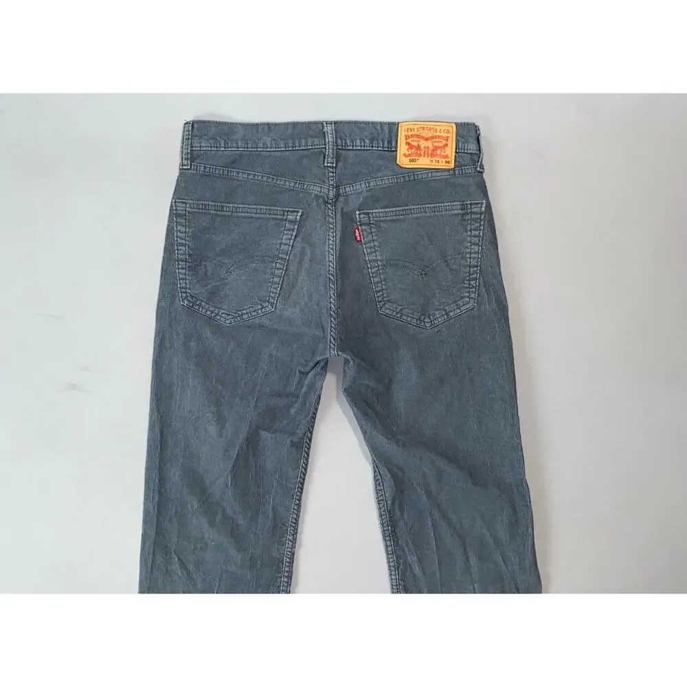 Levi's 505 Regular Straight 5-Pocket Corduroy Jeans. Perfectly Faded, 31X28.5.